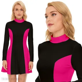 60s Dress Style, Mod Dress, Color Block Dress, Pink Black Mod Dress, Black Pink GOGO Dress, 60s style dress, 60s mini dress, Retro Dress