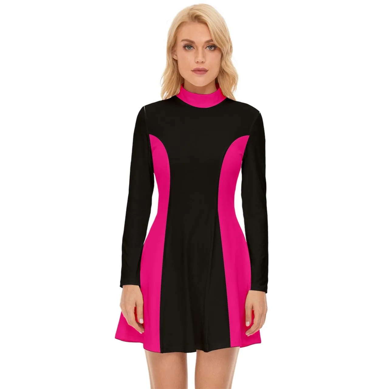 60s Dress Style, Mod Dress, Color Block Dress, Pink Black Mod Dress, Black Pink GOGO Dress, 60s style dress, 60s mini dress, Retro Dress