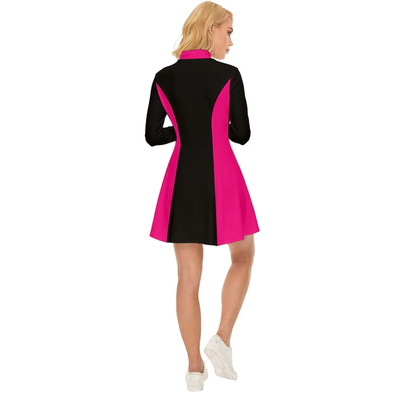 60s Dress Style, Mod Dress, Color Block Dress, Pink Black Mod Dress, Black Pink GOGO Dress, 60s style dress, 60s mini dress, Retro Dress