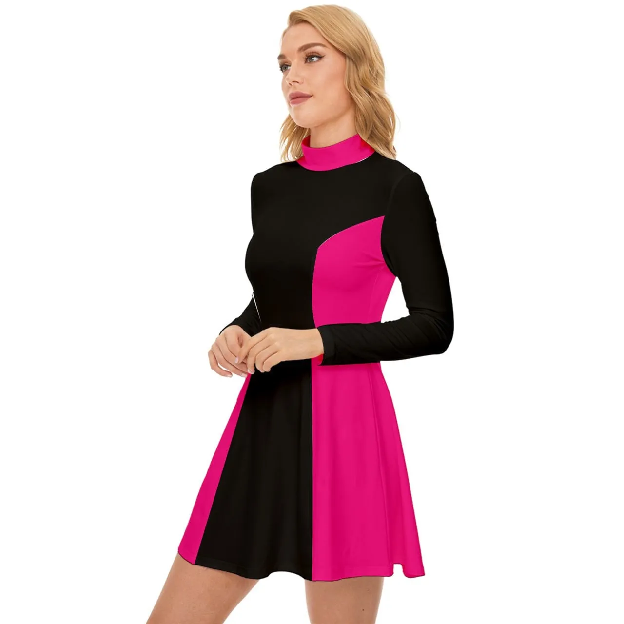60s Dress Style, Mod Dress, Color Block Dress, Pink Black Mod Dress, Black Pink GOGO Dress, 60s style dress, 60s mini dress, Retro Dress