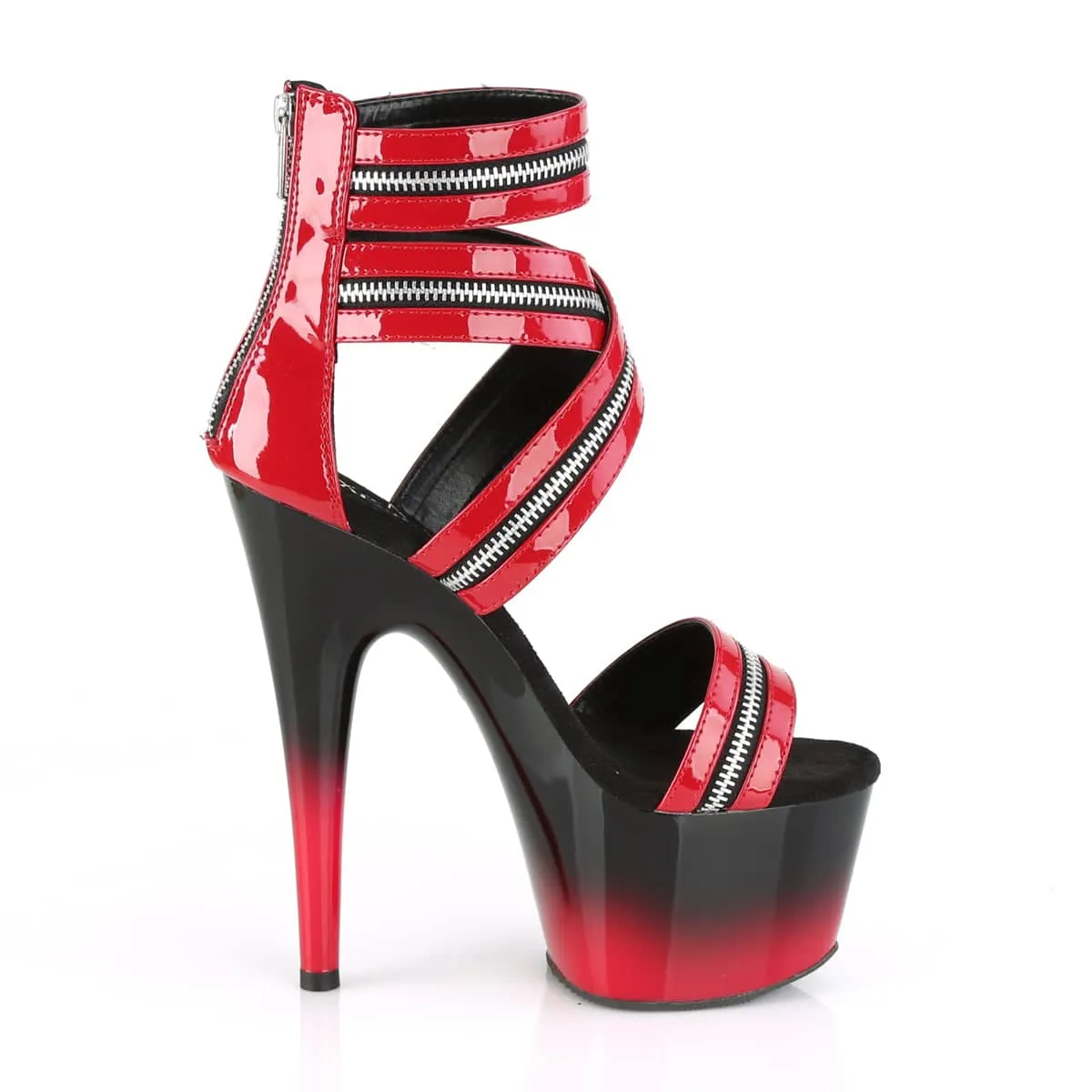 ADORE-766 Black & Red Ankle Peep Toe High Heel