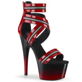 ADORE-766 Black & Red Ankle Peep Toe High Heel