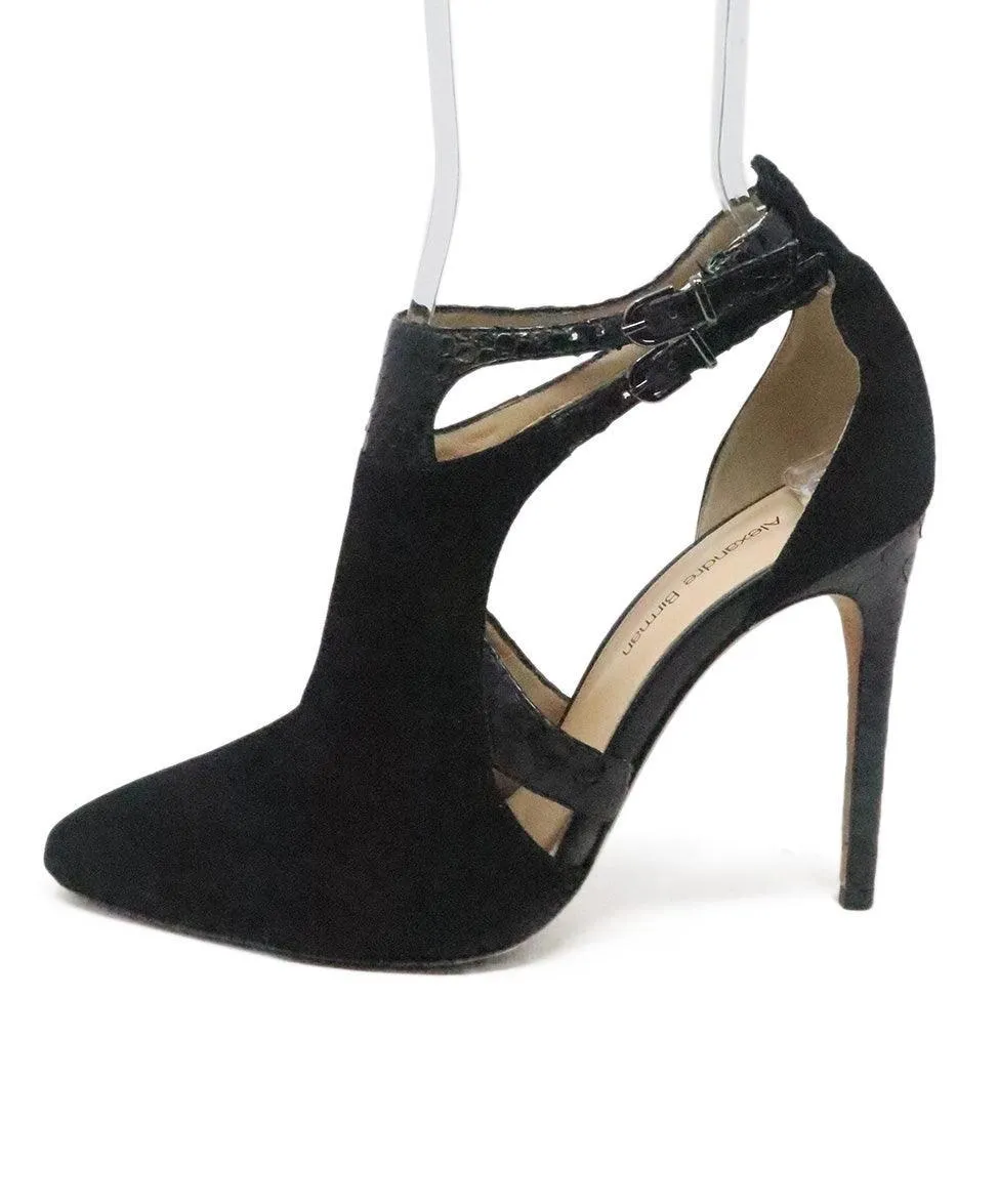Alexandre Birman Black Suede & Leather Heels sz 7.5