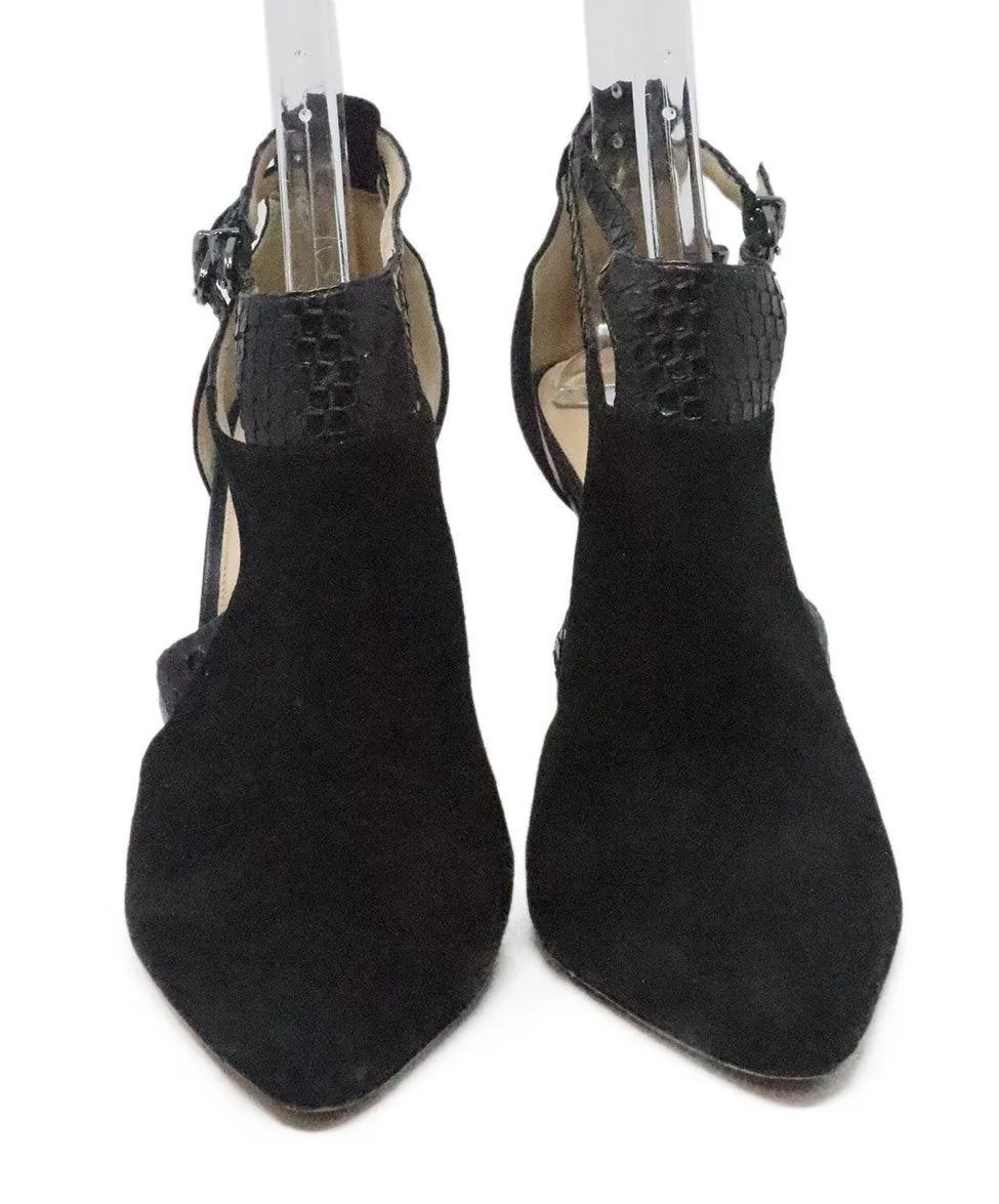 Alexandre Birman Black Suede & Leather Heels sz 7.5