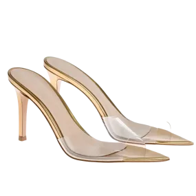 Amina Heels || Clear Gold
