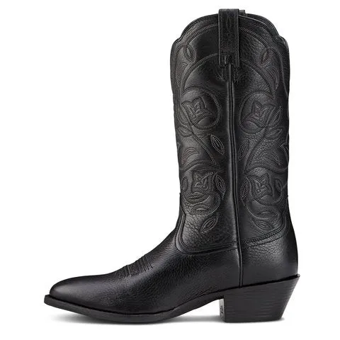 Ariat Women's 11" Heritage R Toe Black Western Boot