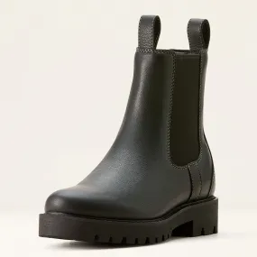 Ariat Women's Wexford Lug Mid Waterproof Chelsea Boot in Black
