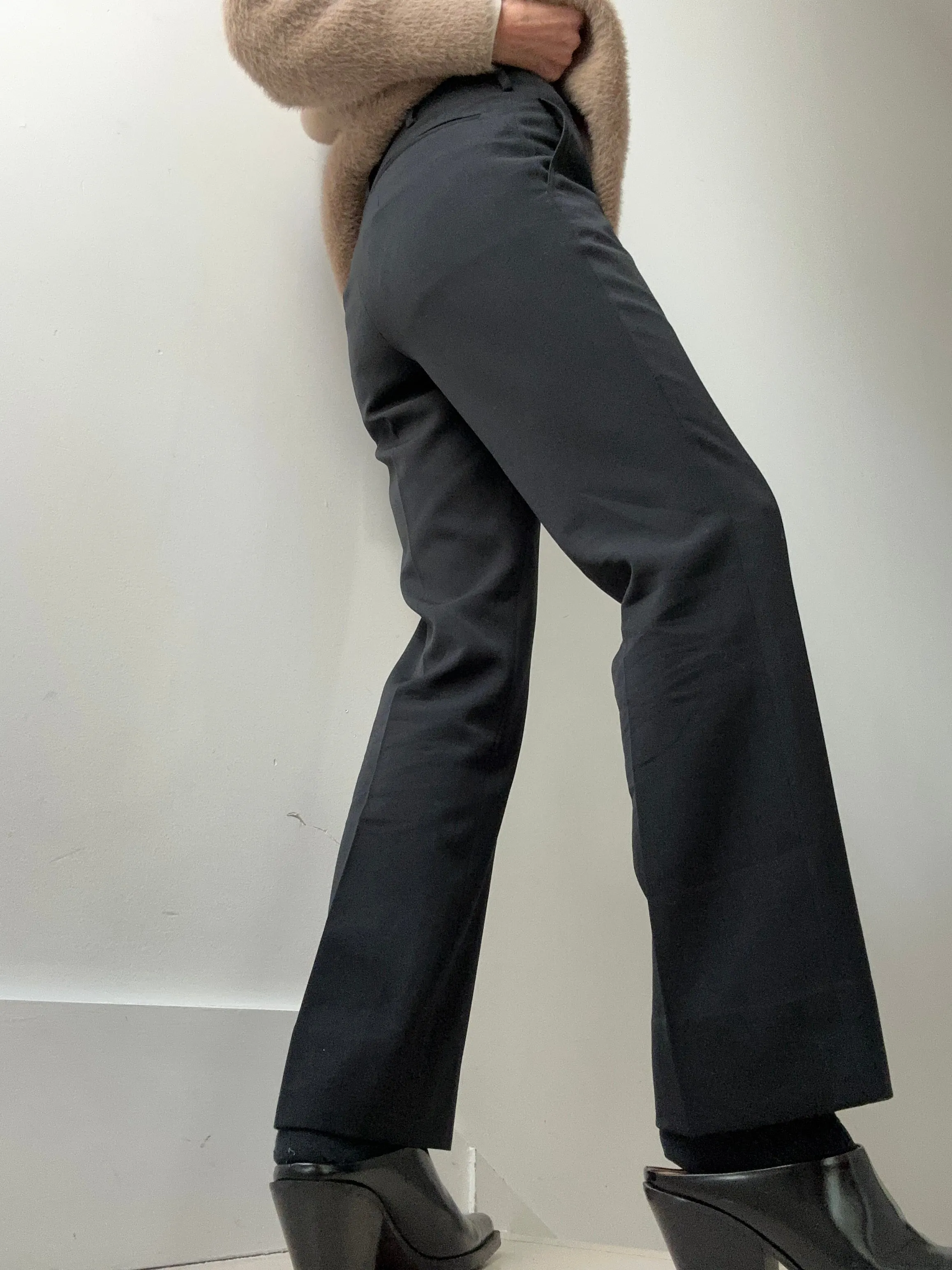 Black Wool Vintage Pants