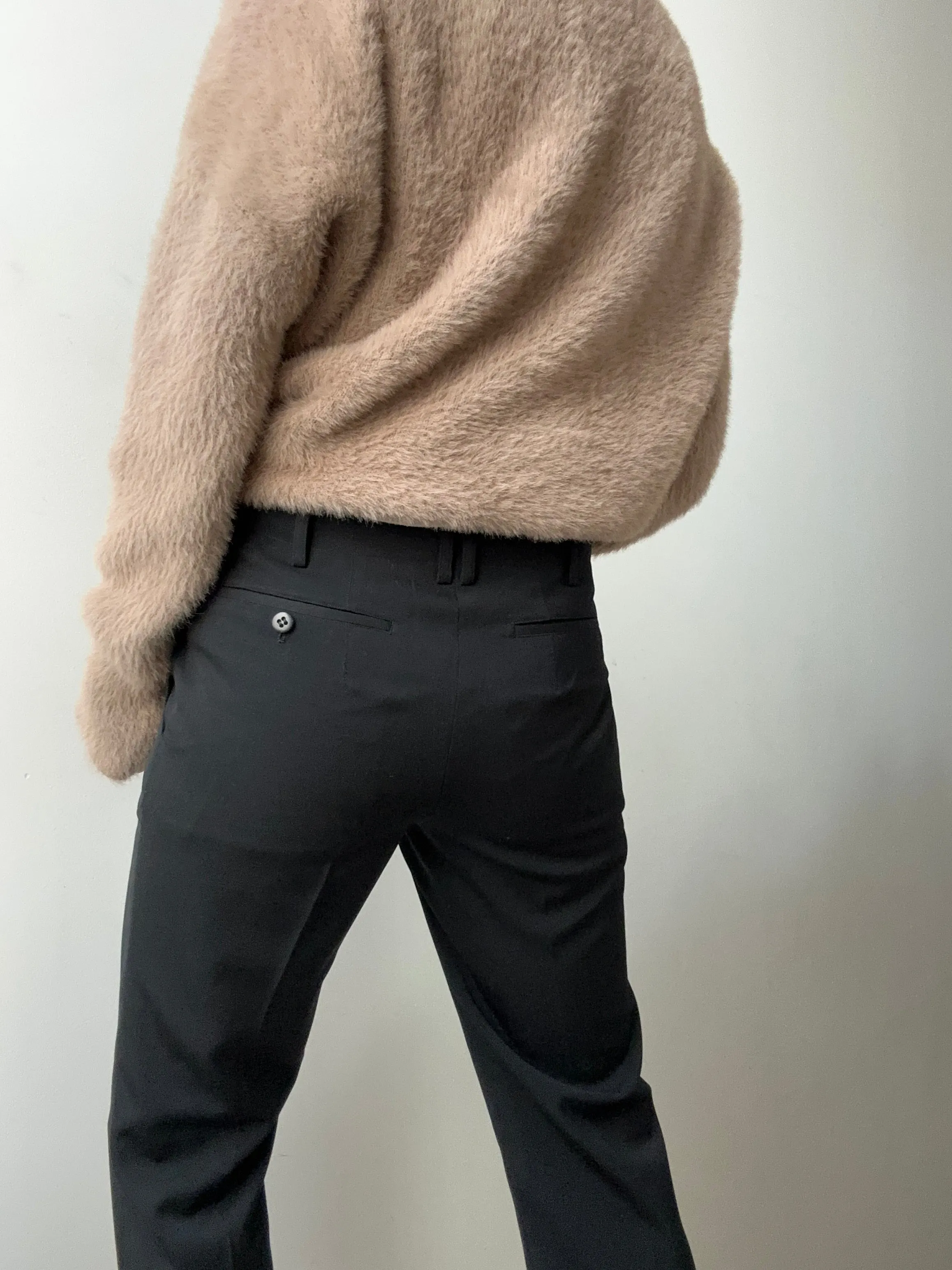 Black Wool Vintage Pants