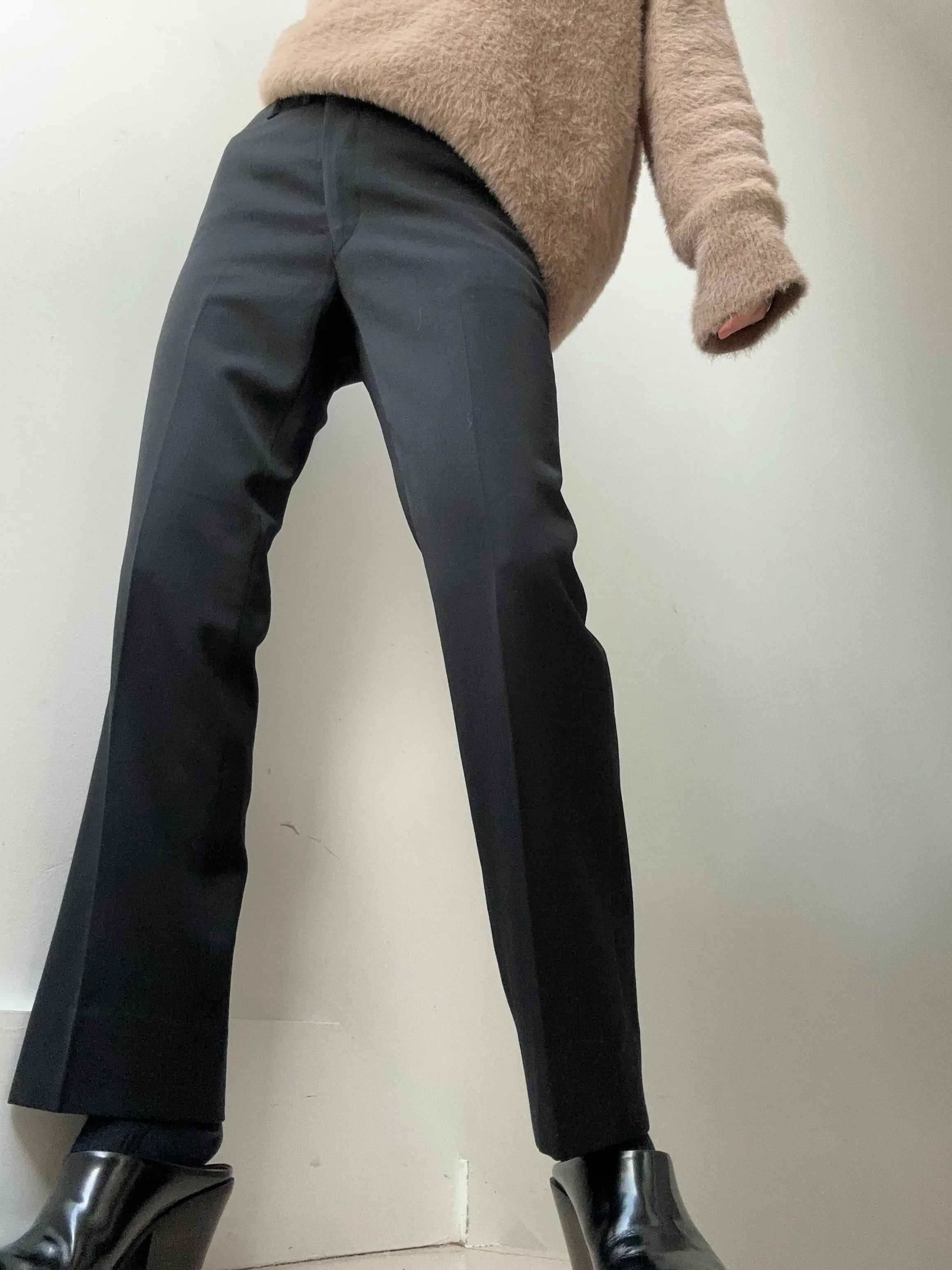 Black Wool Vintage Pants