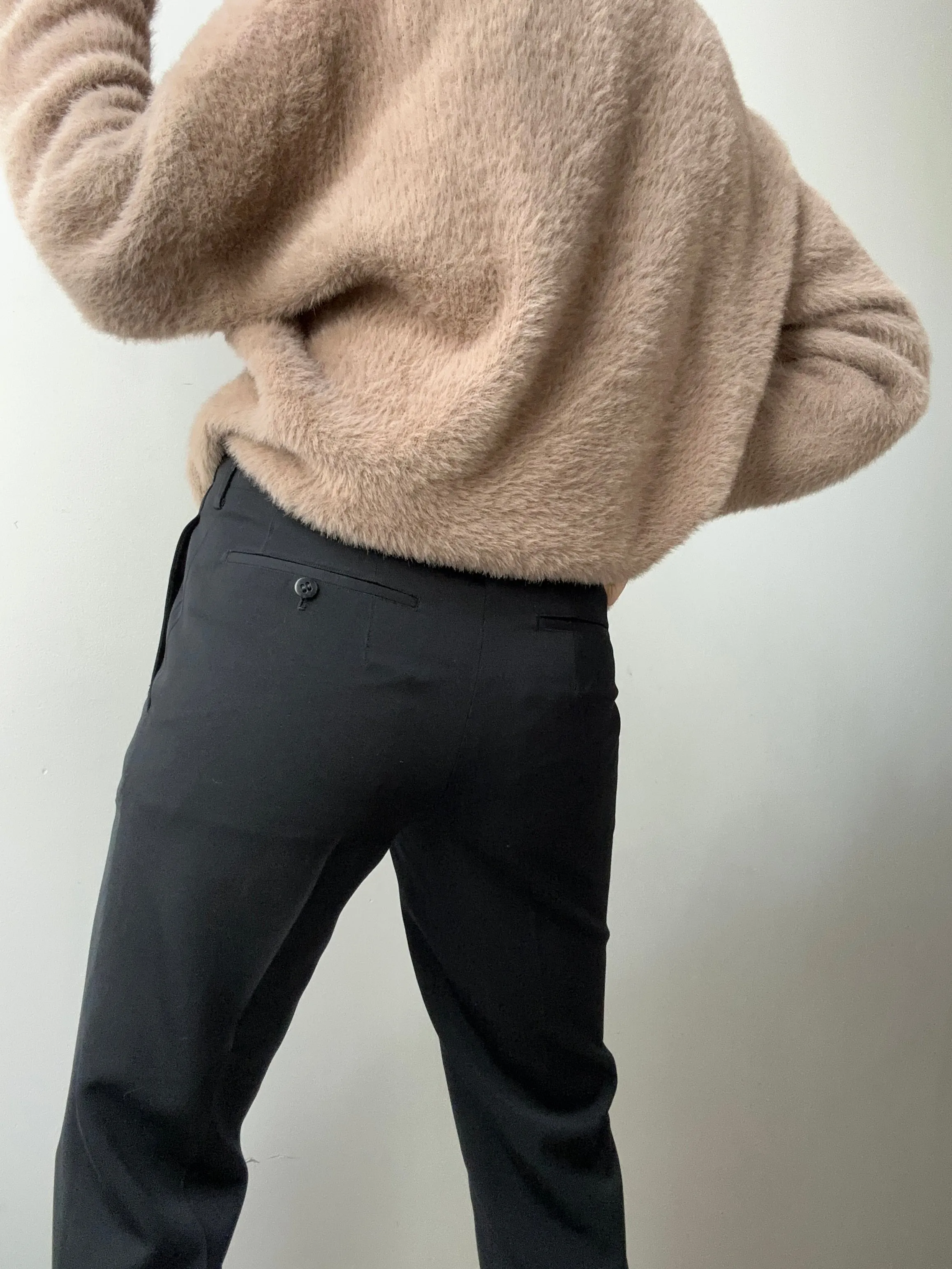 Black Wool Vintage Pants