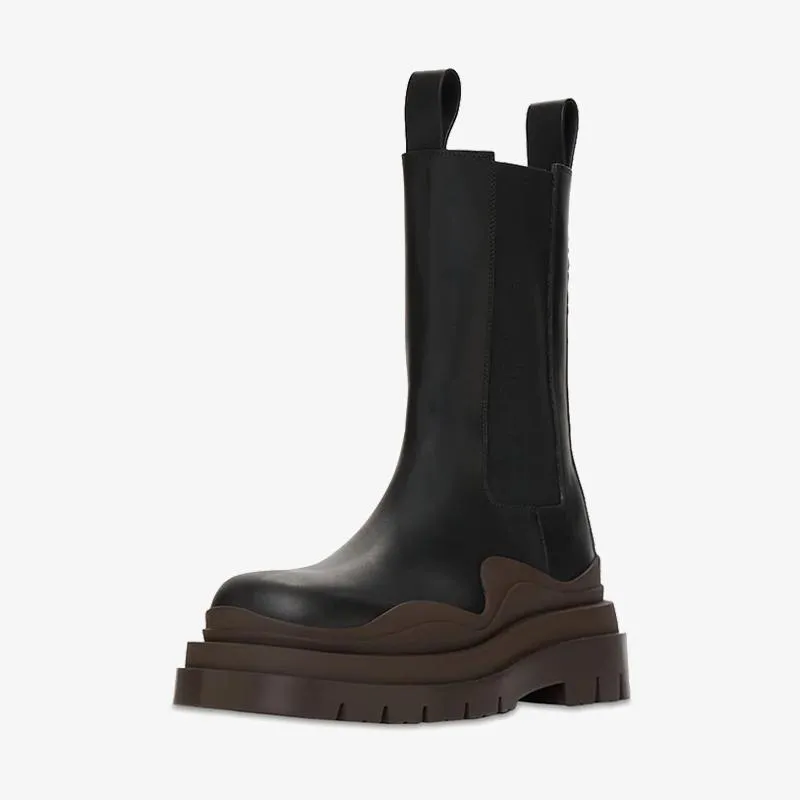 Black/Brown Chelsea Boots