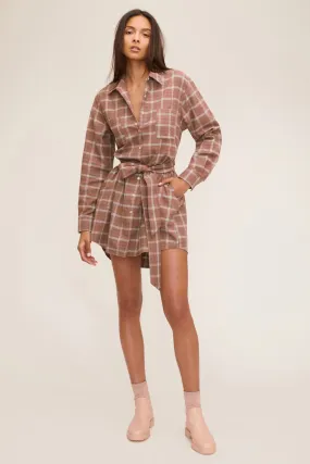 Brett Lightweight Flannel U-Back Mini Dress