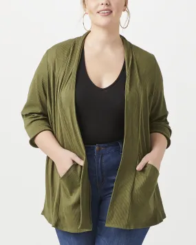 Cia 3/4 Sleeve Cardigan | Olive Green