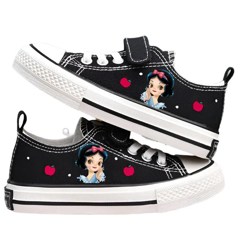 Disney Girls' Canvas Shoes - Soft Sole Princess Snow White Casual Sneakers