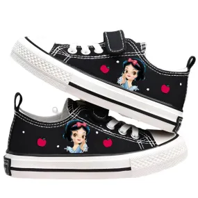 Disney Girls' Canvas Shoes - Soft Sole Princess Snow White Casual Sneakers