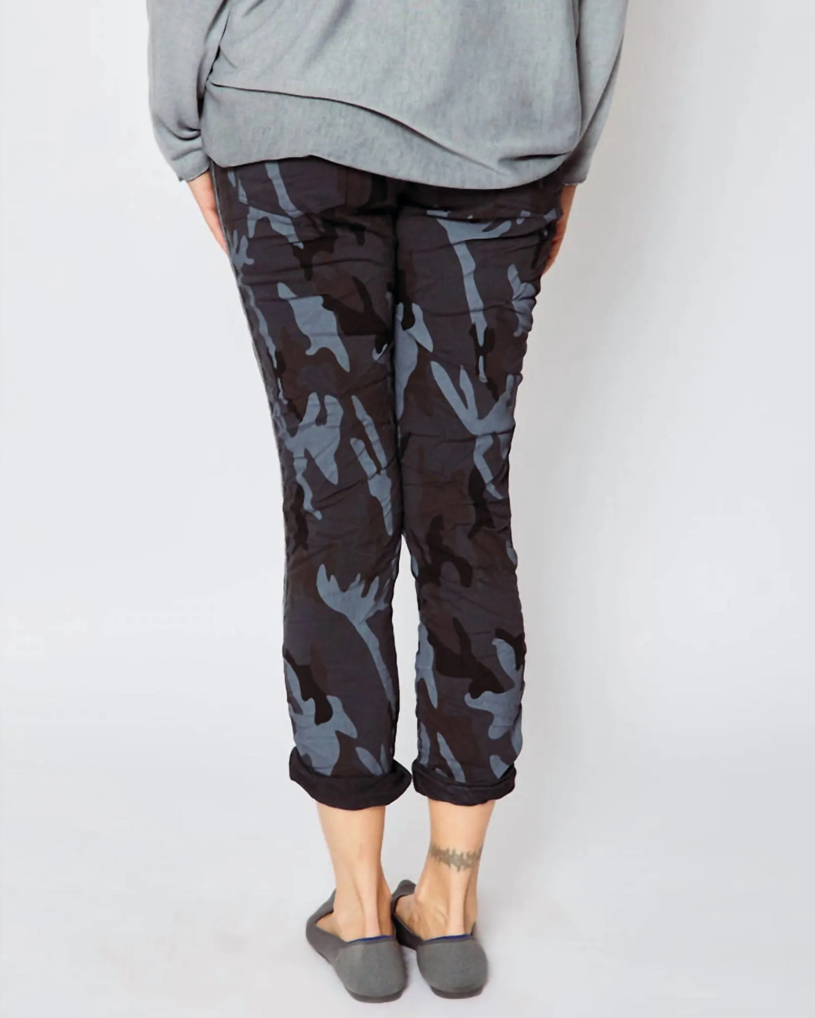 Double Stripe Camo Pants In Charcoal | Charcoal