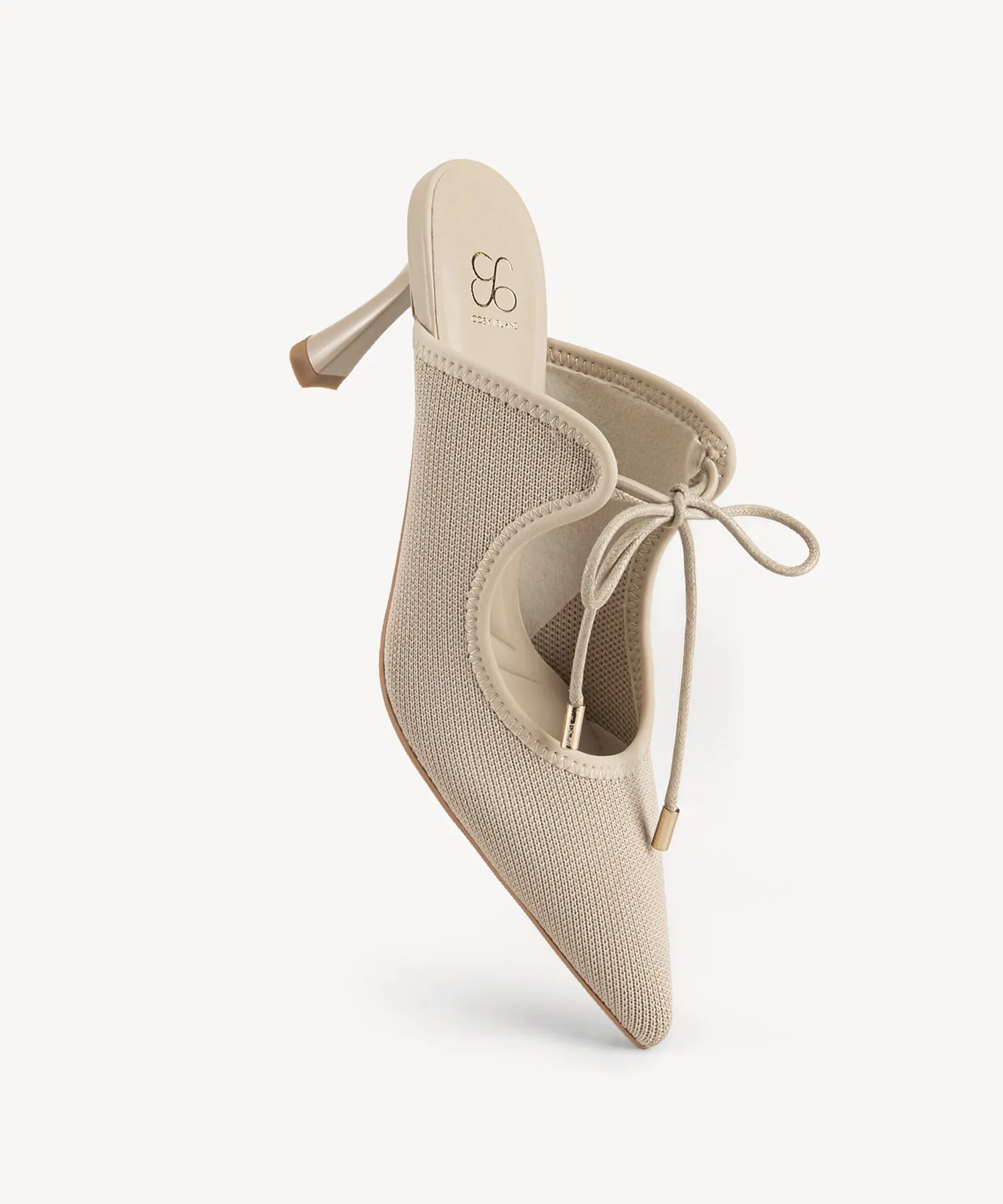 Elegant Chic Pointed Toe Heeled Mules Blue