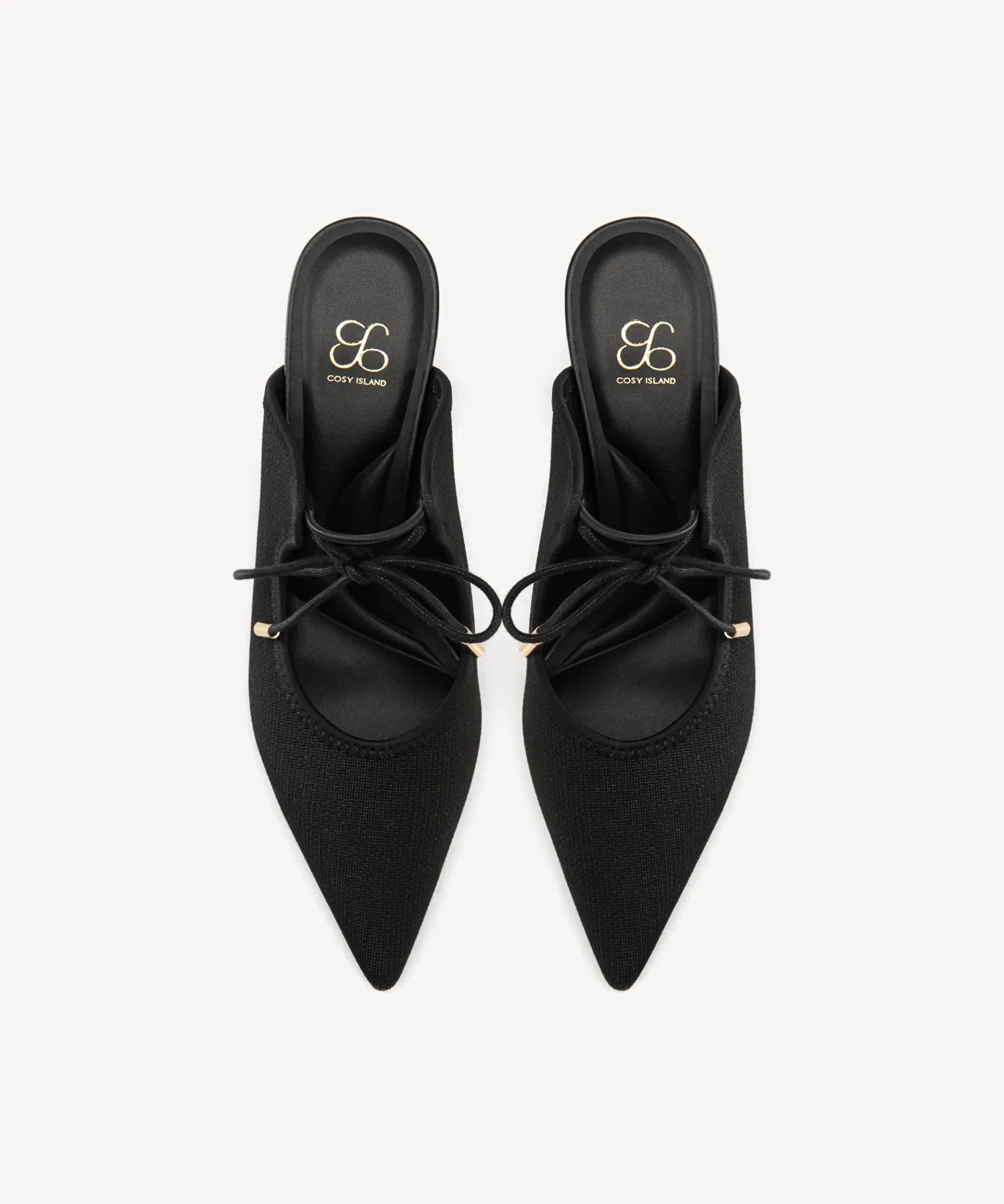 Elegant Chic Pointed Toe Heeled Mules Blue