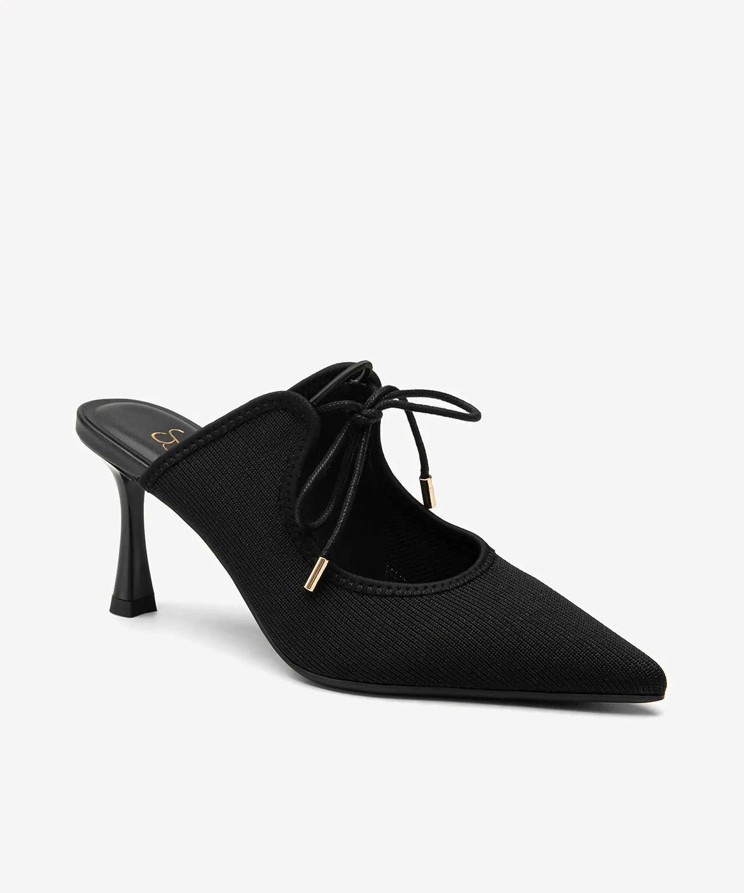 Elegant Chic Pointed Toe Heeled Mules Blue