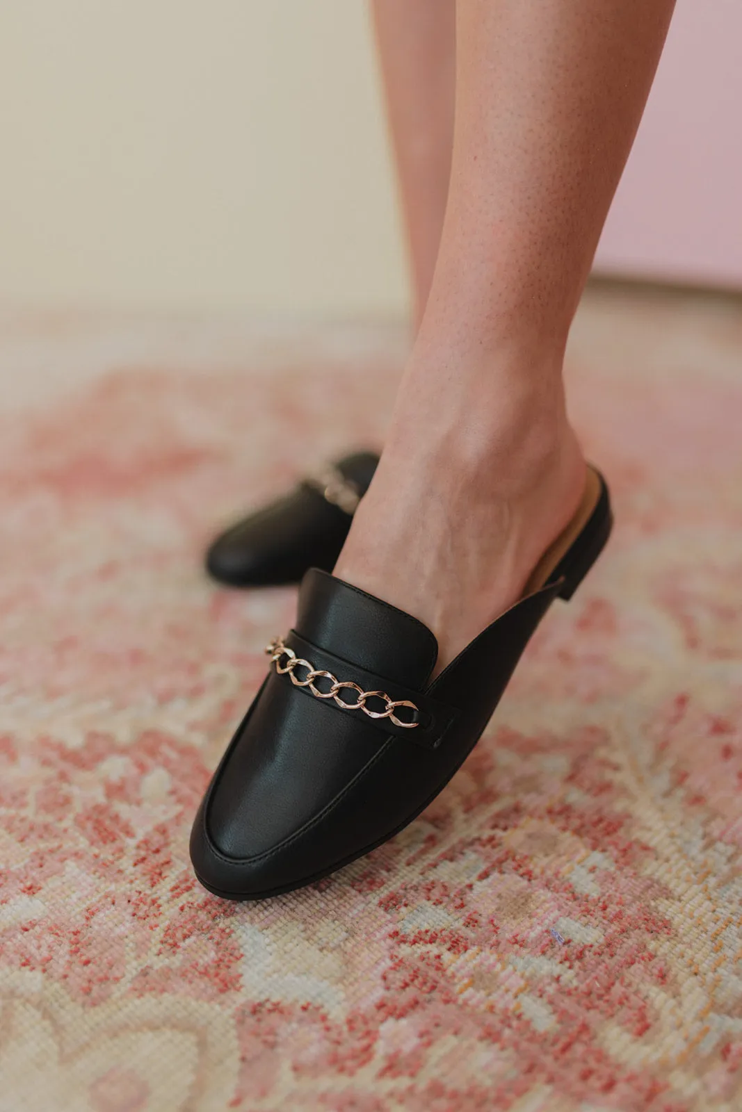Evander Black Pleather Mule