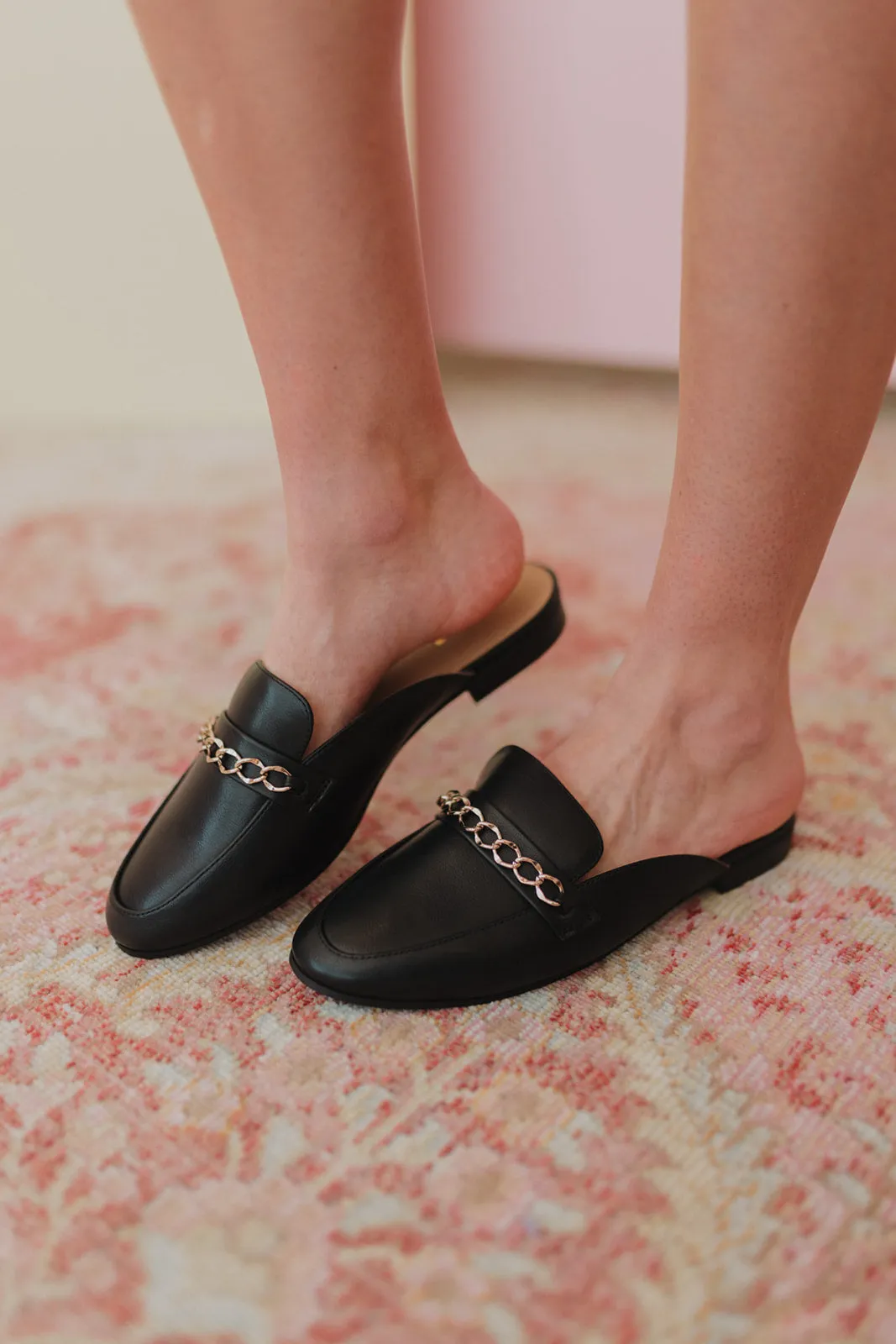 Evander Black Pleather Mule
