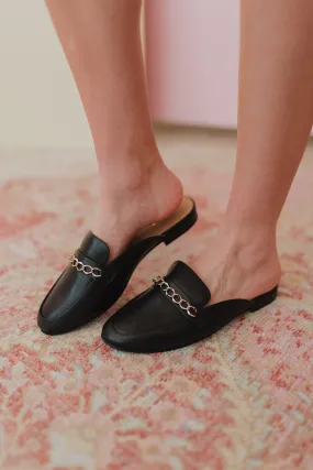 Evander Black Pleather Mule