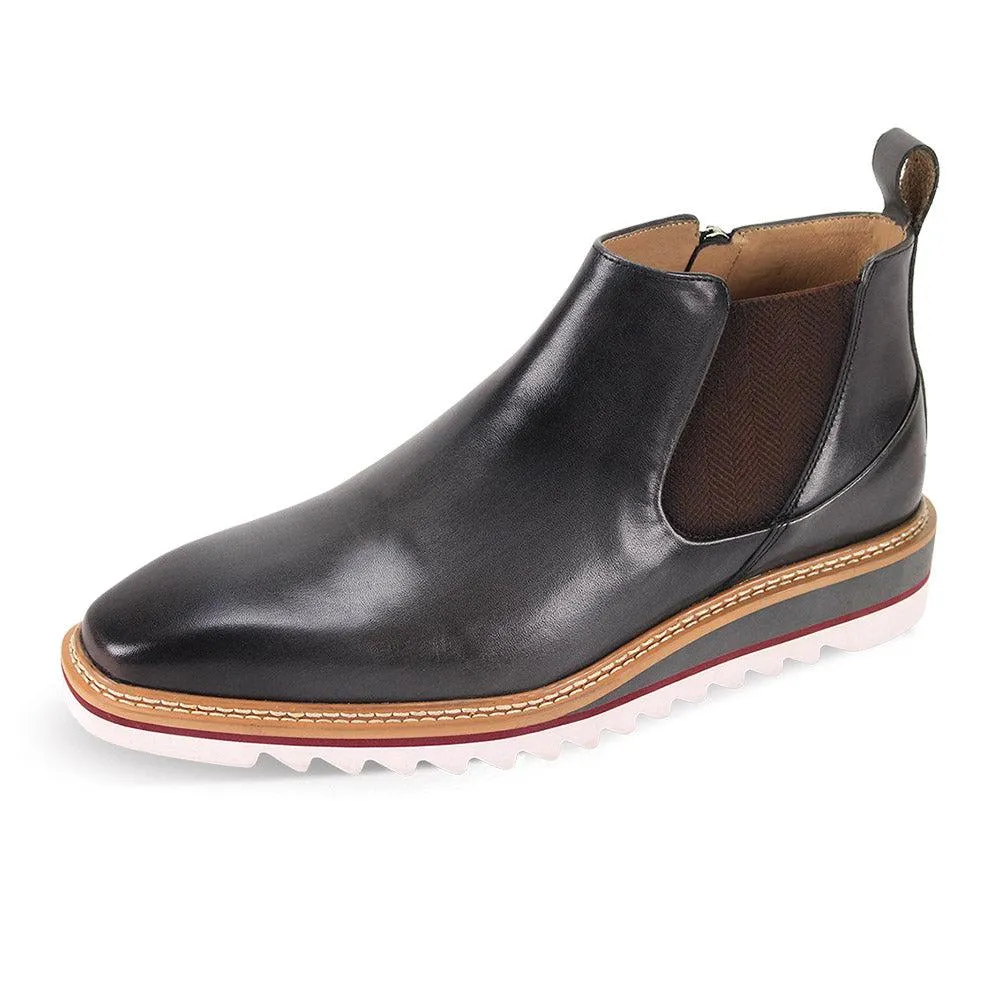 Giovanni Charcoal Men's Slip-on Casual Boot Side Zipper Rubber Sole Style No: ROYCE