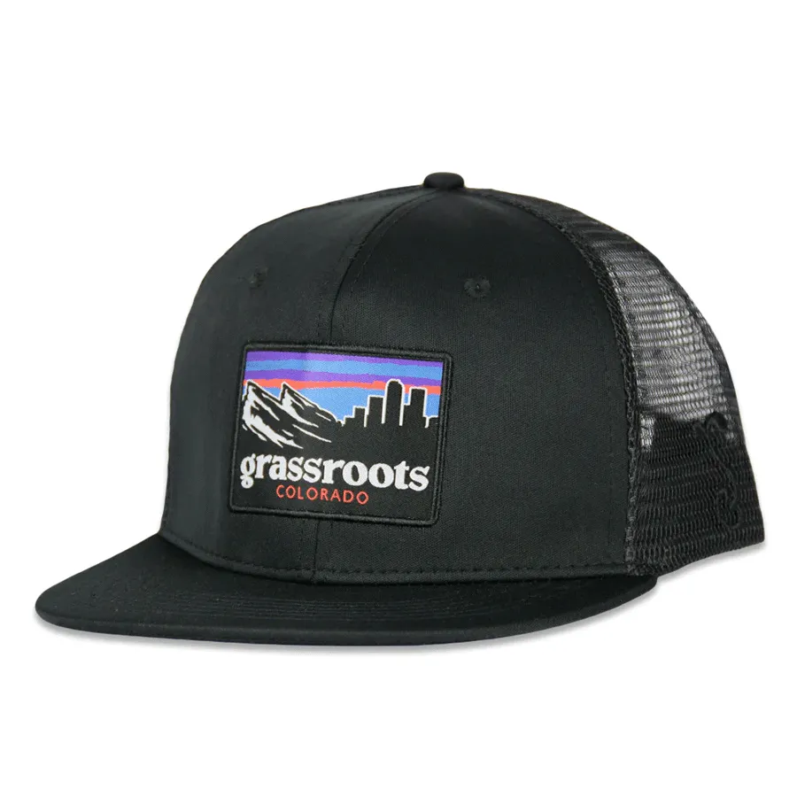 Grassroots - Mile High Sunset Dri-Bear Black Mesh Snapback - Small/Medium