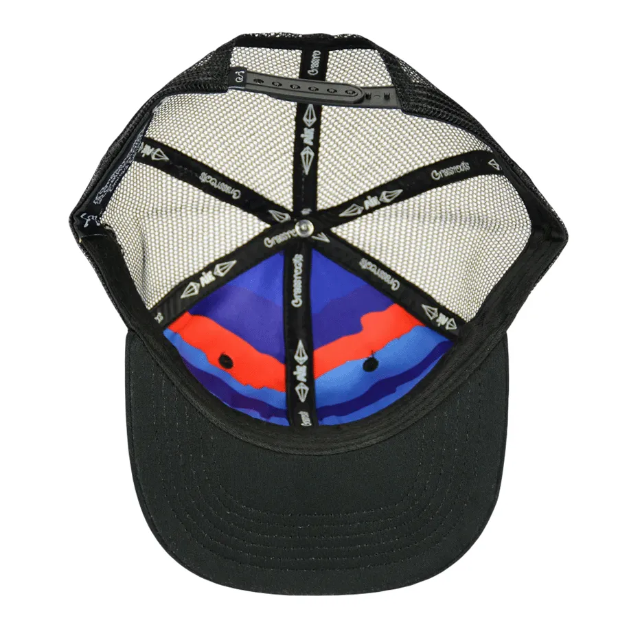Grassroots - Mile High Sunset Dri-Bear Black Mesh Snapback - Small/Medium