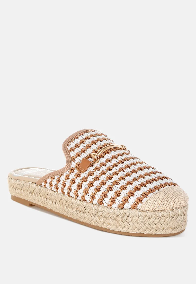 Himari Raffia Slip-On Mules