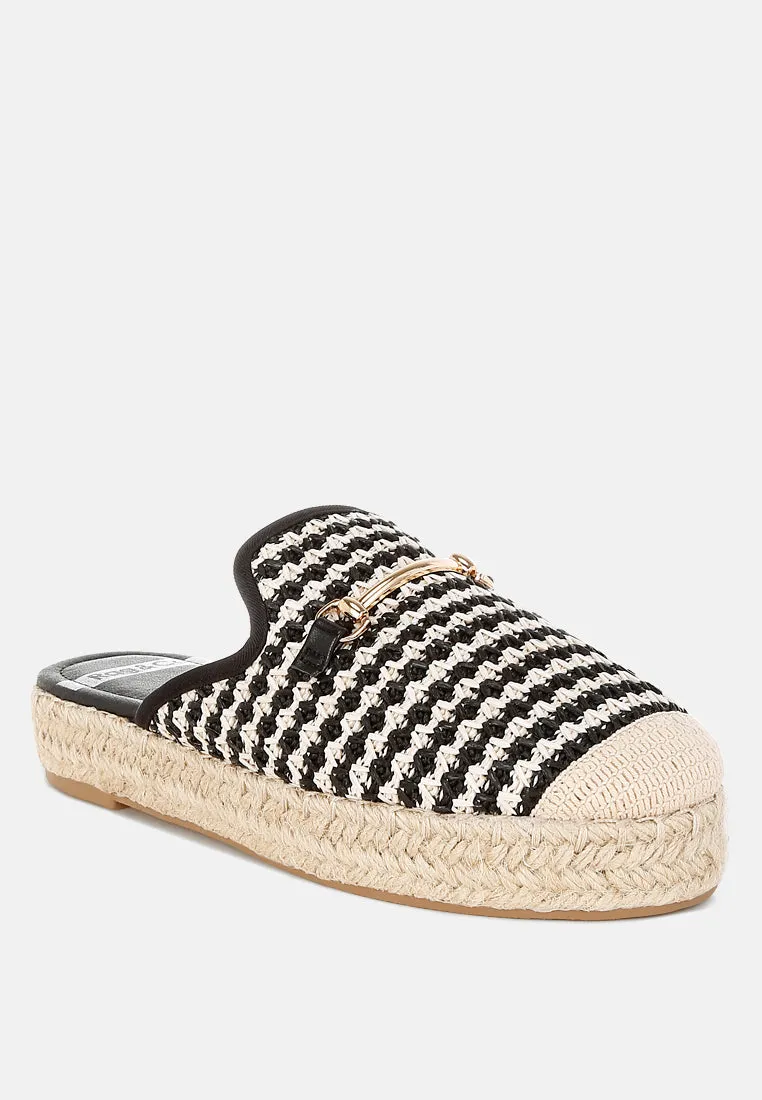 Himari Raffia Slip-On Mules