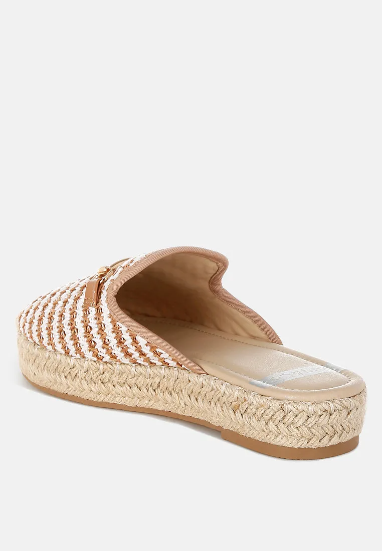 Himari Raffia Slip-On Mules