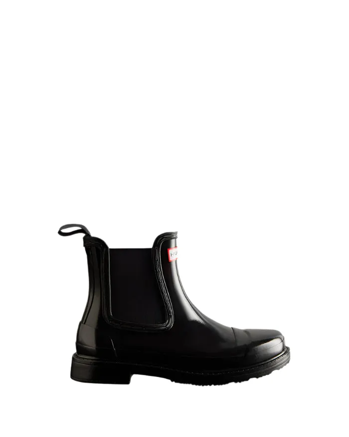 Hunter Womens Commando Gloss Chelsea Boots