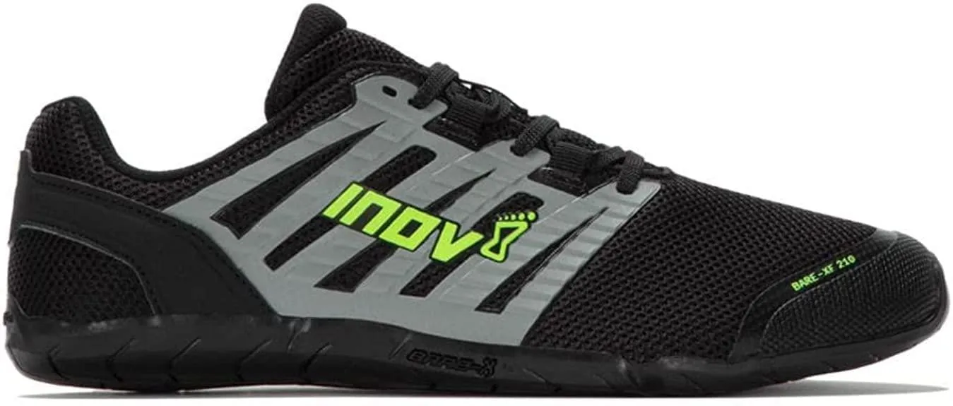 Inov-8 Bare-XF 210 V3 Black/Grey/Green Size 7.5 Men's Running Shoes