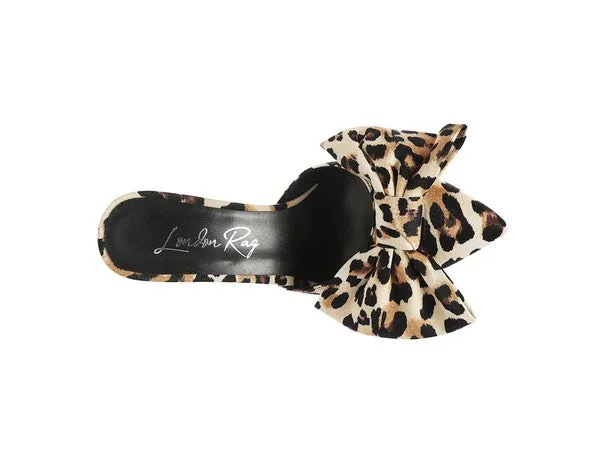 Joelle Leopard Print High Heel Mules With Bow