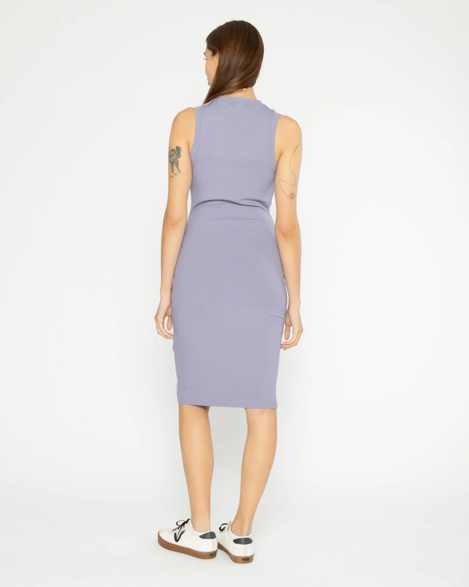 Lavender Rib Tank Midi Dress
