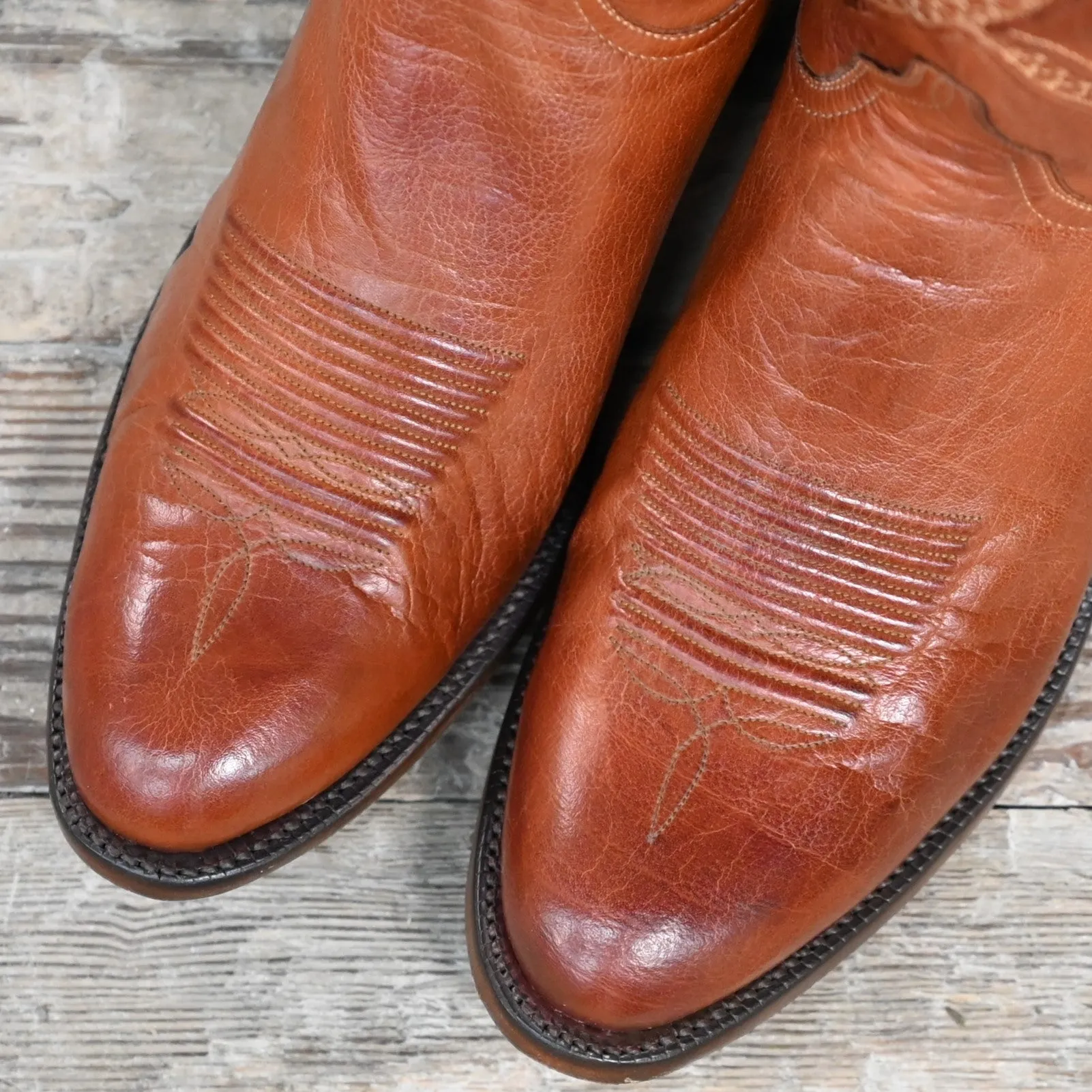 Lucchese Men's 12" Classic Boot W/Cognac Burnished Buffalo Calf Top