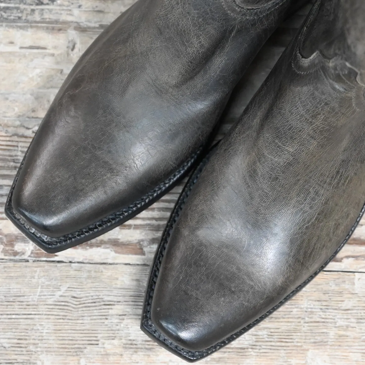 Lucchese Men's 13" Leather Boot in Anthracite Grey Goat