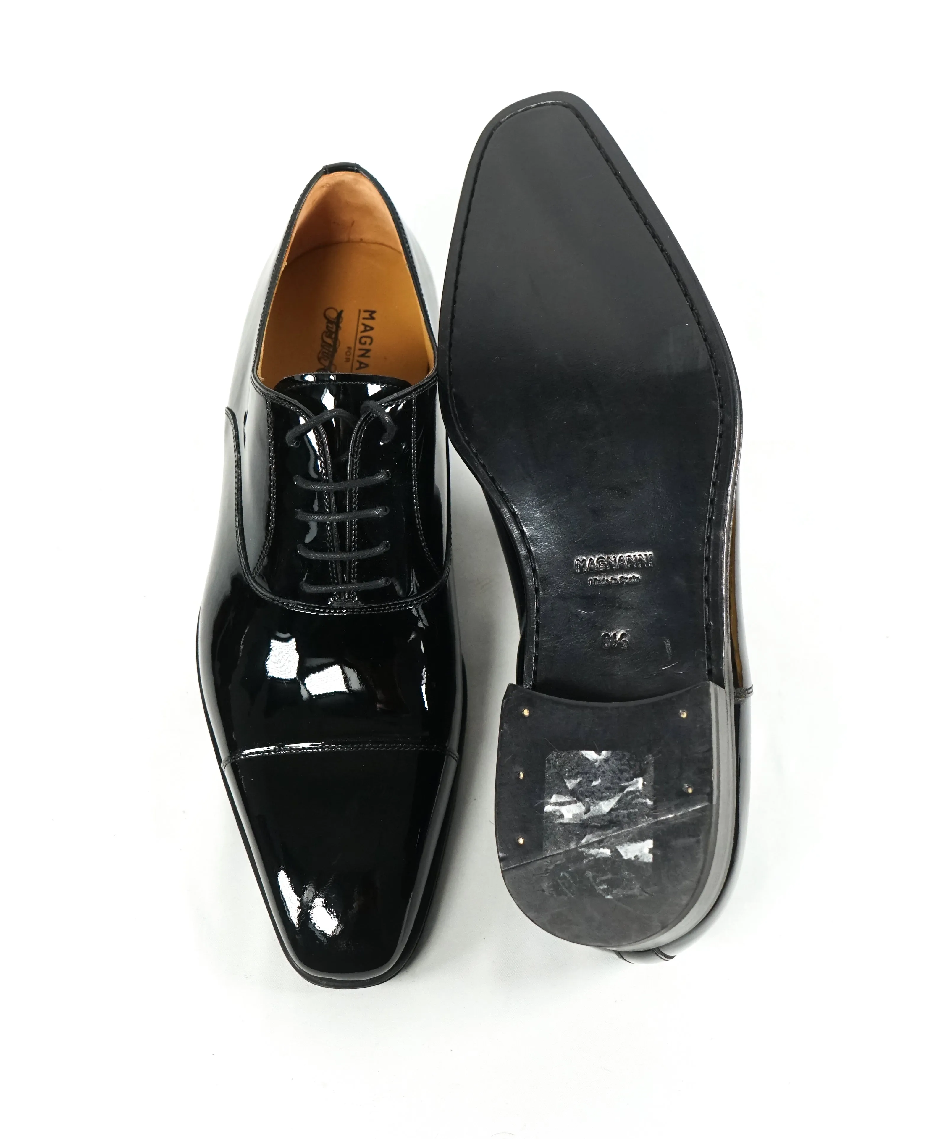 MAGNANNI - Patent Leather Derby Cap-Toe Oxfords - 8.5
