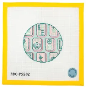 Mahjong Tiles Round Needlepoint