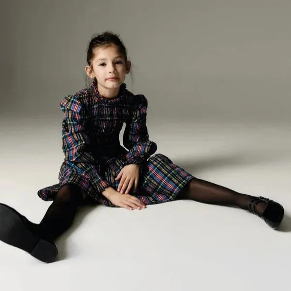 Mars Ruffle Collared Tartan Dress