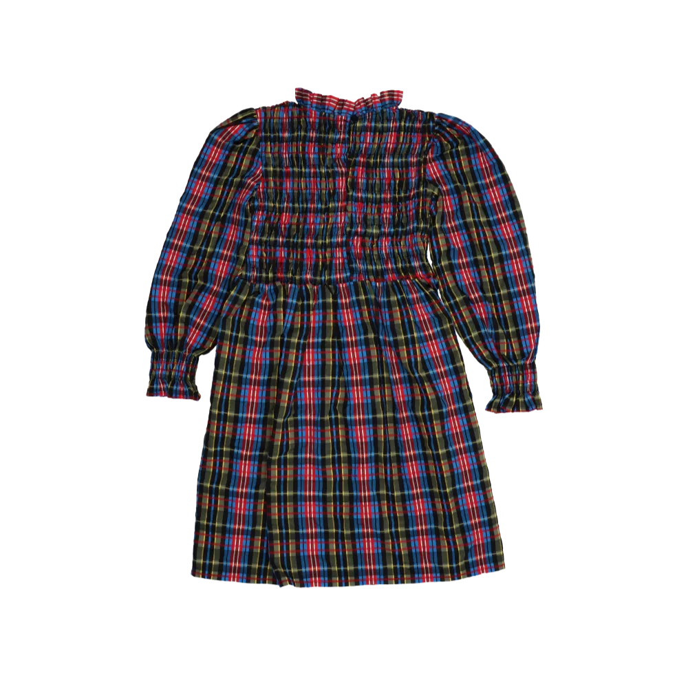 Mars Ruffle Collared Tartan Dress