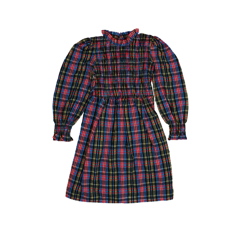 Mars Ruffle Collared Tartan Dress