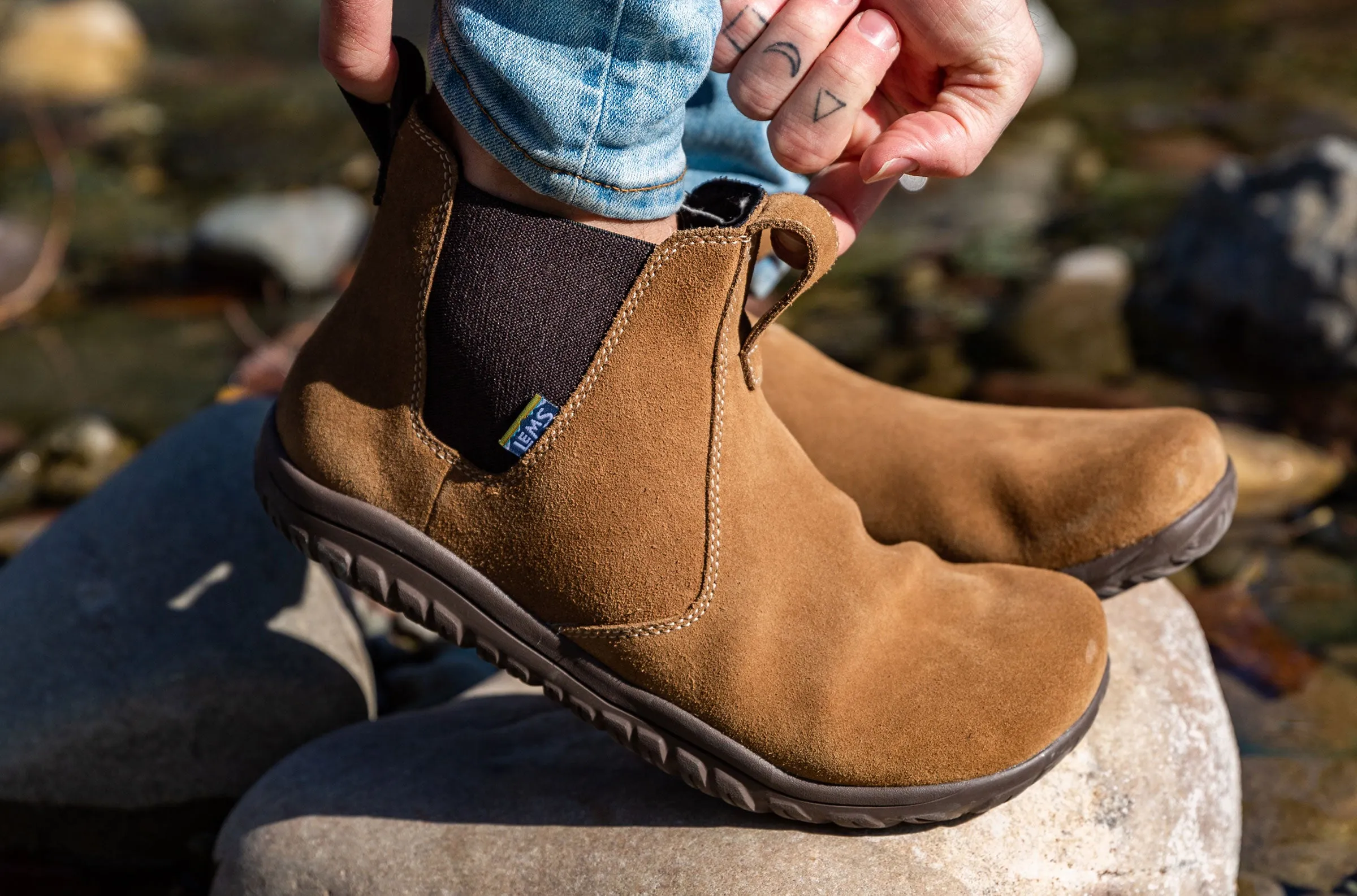 Men's Chelsea Suede Barefoot Boot