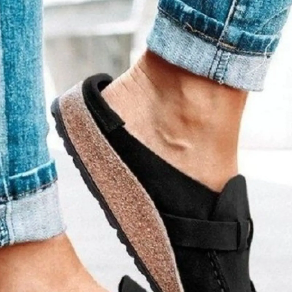 Retro Buckle Detail Open Back Mules Shoes