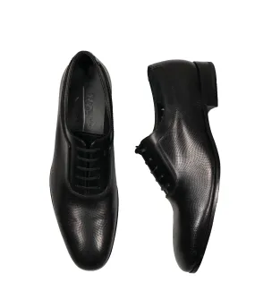 SALVATORE FERRAGAMO - "FARNESE" Textured Black Oxfords - 8D