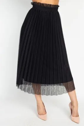 SIMONE PLEATED SKIRT (BLACK)