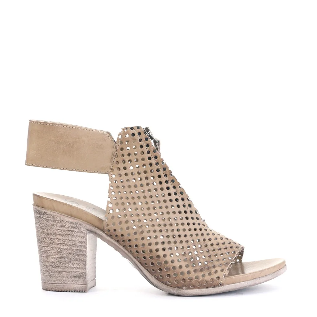 STARRO LEATHER HEEL SANDALS