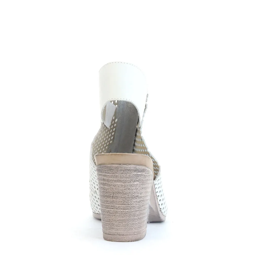 STARRO LEATHER HEEL SANDALS